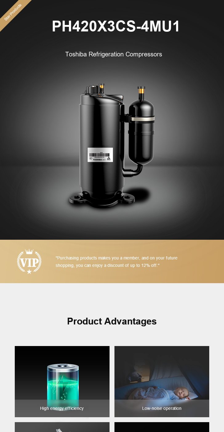 Toshiba Compressor PH420X3CS-4MU1, technical parameters pdf, structure diagram